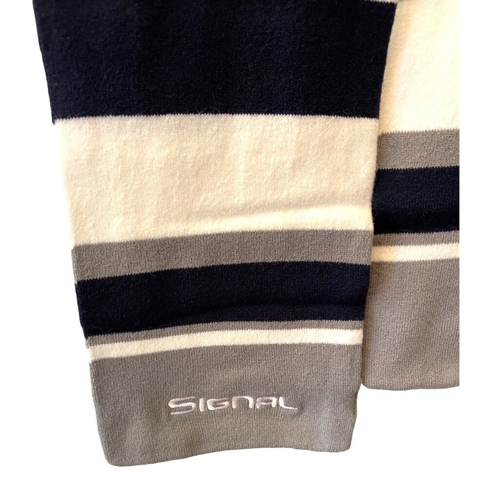 Signal Pukka Knit Scarf Navy Blue White Stripes New NWT One Size - Picture 9 of 11